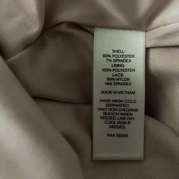 NWTS Pink Mini Dress Mock Neck Keyhole Sleeveless Sheath black lace Sz 0 Express - Picture 8 of 11